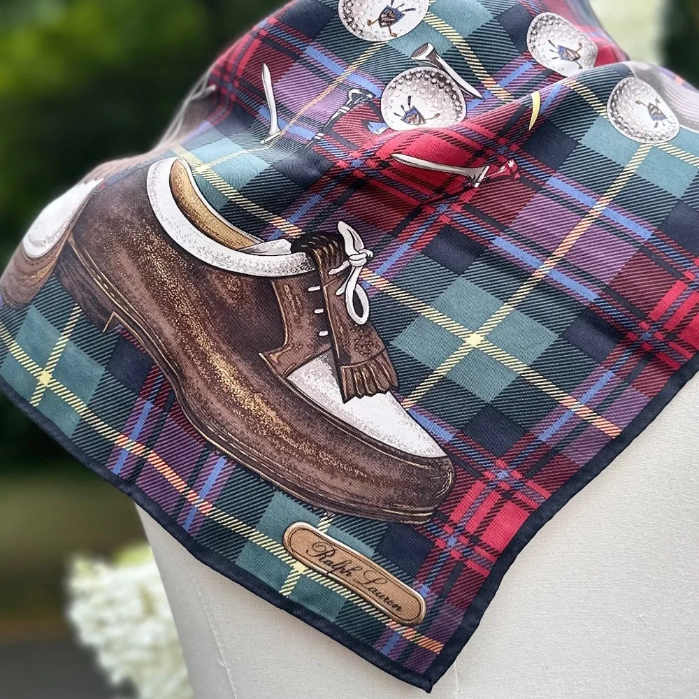 Scarf, Vintage Ralph Lauren Polo Golf Plaid